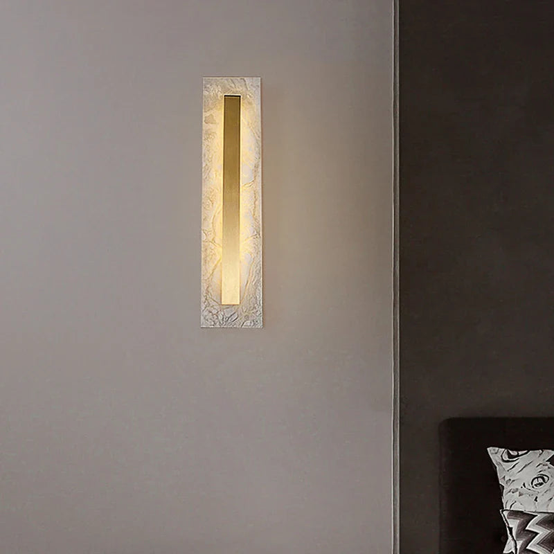 Axyaa Gold Marble LED Wall Lamp for Bedroom and Living Room