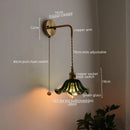 Axyaa Nordic LED Wall Sconce Glass Copper Light for Home Decor & Living Room