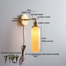 Modern Nordic LED Wall Light White Umbrella Style with Swing Copper Arm by Axyaa
