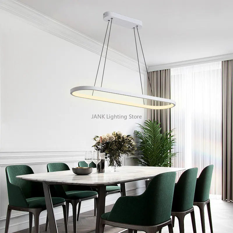 Axyaa Nordic LED Circular Pendant Lights Strip Chandelier for Romantic Home Decor