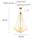 Axyaa Frosted Ball Chandelier: Modern Bubble Pendant Lamp for Home Décor