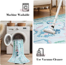 Axyaa Elegant Floral Print Living Room Rug - Non-slip & Machine Washable Floor Mat
