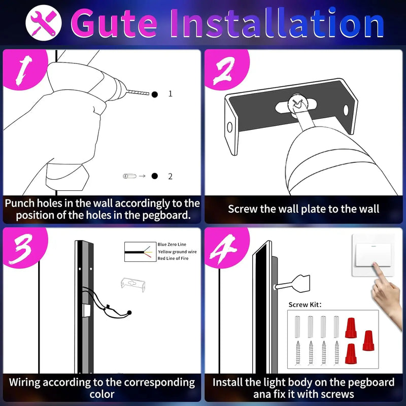 Axyaa RGB LED Long Wall Light - Waterproof Garden Lantern Sconce