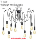 Axyaa Black Spider Chandelier: Vintage Industrial Pendant Light for Farmhouse Dining Room
