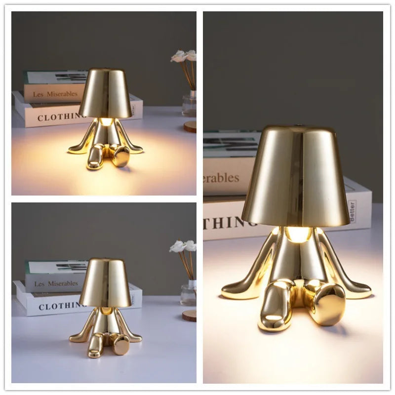 Axya Golden Man Touch Lamp for Bedroom Night Light Decoration