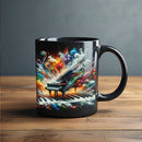 Axyaa Music Themed Ceramic Mug with Piano & Violin Picture - Perfect Birthday Gift
