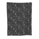 Axyaa White & Black Gaming Controllers Variant Throw Blanket