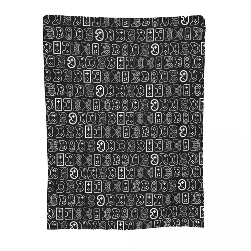 Axyaa White & Black Gaming Controllers Variant Throw Blanket