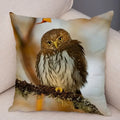 Axyaa Wild Owl Cushion Cover: Decorative Sofa Pillowcase for Home and Children's Room