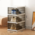 Axyaa Stackable Shoe Organizer Cabinet Drop Front Plastic Foldable Shoe Storage Box