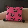 Axyaa Red New Year Kitten Pillow Cover for Living Room Sofa, Car Seat Cushion