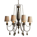 Axyaa Retro Princess Chandelier: Wood Pendant Light for Living, Bedroom, Dining Room