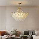 Axyaa Clear Glass French Chandelier: Elegant Ceiling Fixture for Living Room, Bedroom & Kitchen.