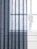 Axyaa Solid Blue Green Sheer Curtain for Stylish Living Room Decor