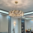 Axyaa Luxury Crystal Chandelier: Modern Gold Bedroom Living Room Lighting Fixtures