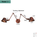 Axyaa Retro Adjustable Arm Wall Sconce Swing Arm Lamp for Bedroom & Living Room
