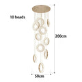 Axyaa Crystal Chandelier Stair Pendant Lamp Living Room Interior Lighting