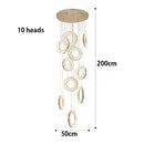 Axyaa Crystal Chandelier Stair Pendant Lamp Living Room Interior Lighting