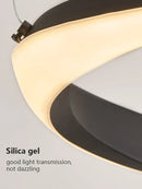 Nordic Ring Chandelier by Axyaa: Modern LED Ceiling Light for Dining, Living Room, Bedroom