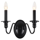 Axyaa Retro Industrial Black Iron Wall Lamp - E14 Candle Light for Bedroom, Kitchen, Bar
