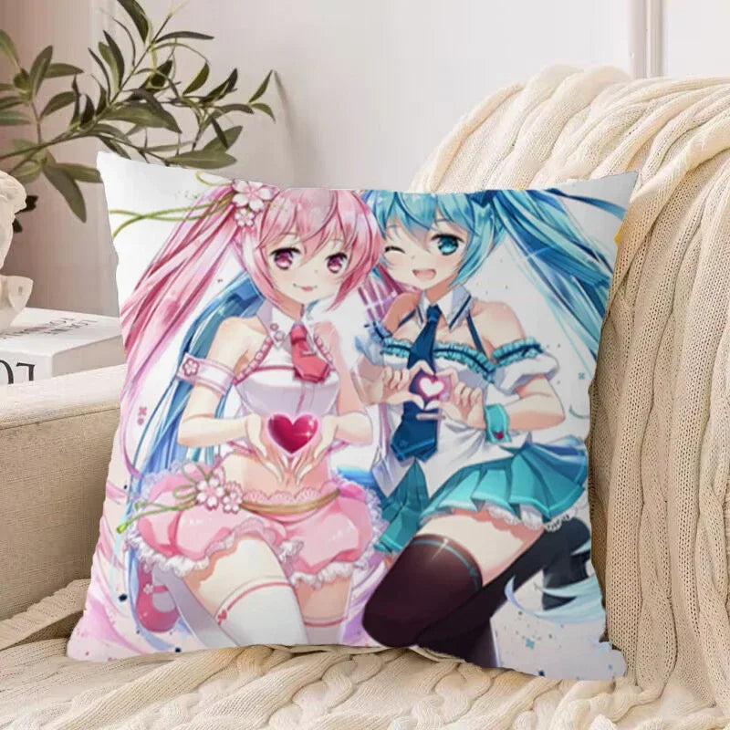 Axyaa 40*40 Hatsune Miku Pillow Cover Set for Stylish Bed Decor