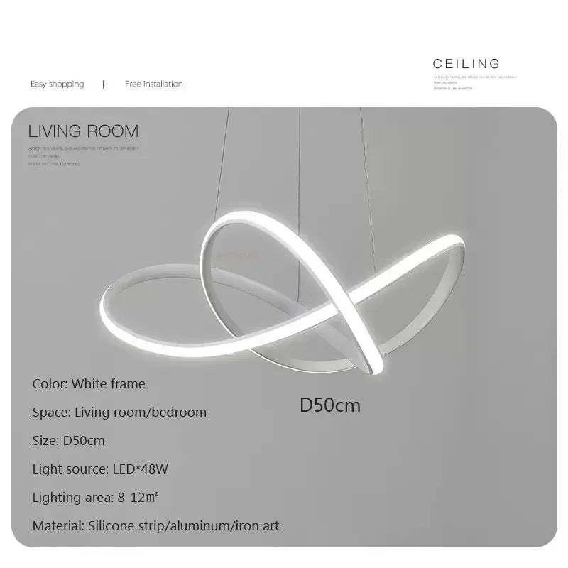 Modern Nordic LED Pendant Light by Axyaa for Home, Aluminum Line Design with Remote Dimming