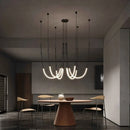 Axyaa LED Bar Counter Chandeliers: Minimalist Art Decor for Restaurant, Villa, Hotel Lobby