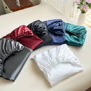Axyaa Silk Satin King Fitted Sheet Set with Elastic Band - Soft & Silky Bed Cover