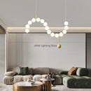 Axyaa Pearl Necklace Pendant Lamp: Luxury LED Chandelier for Living Room