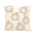Axyaa Plush Pumpkin Embroidered Cotton Pillow Cover for Halloween Decor