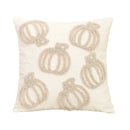 Axyaa Plush Pumpkin Embroidered Cotton Pillow Cover for Halloween Decor