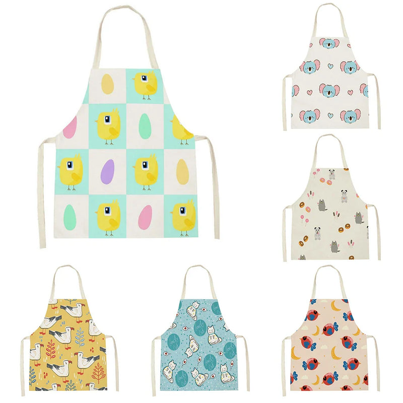 Axyaa Cute Bunny Carrot Apron with Daisies for Home Cooking and Baking
