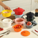 Axyaa Ceramic Double Ear Bowl for Oven Safe Cooking & Baking