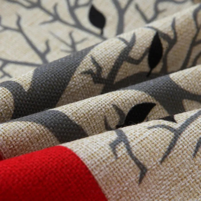 Axyaa Black Red Tree Cotton Linen Throw Pillow Cover Decor Home Sofa Bed Decorative