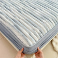 Axyaa Faux Rabbit Velvet Fitted Bed Sheet Single - High-Quality & Skin-Friendly Mattress Topper