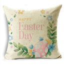Axyaa Easter Pillowcase with Colored Eggs and Rabbit Print