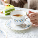 Axyaa Gold Leaf Coffee Cup & Plate Set - European Afternoon Tea, Light Luxury Ceramic