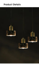 Axyaa Terrazzo Marble Chandelier LED Pendant Lamp for Bedroom & Living Room
