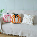 Axyaa Halloween Pumpkin Embroidered Cushion Cover 45x45cm Bow Decoration