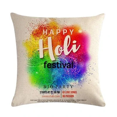 Axyaa Holi Holiday Pillowcase: Vibrant Decor for Home, Office, or Party