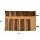 Axyaa Chef Knife Roll Bag - Genuine Leather Kitchen Storage Case for 5 Knives