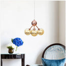Axyaa Modern Chrome Plated Chandelier Rose Gold LED Suspension Lamp