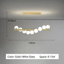Axyaa Starry Sky Glass Bubble LED Pendant Light for Modern Dining Room Chandeliers