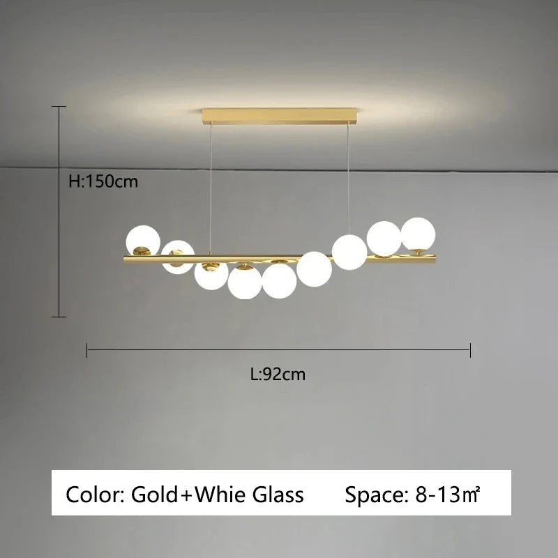 Axyaa Starry Sky LED Pendant Light Glass Bubble Chandelier for Dining Kitchen Island