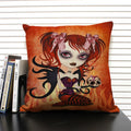 Axyaa Mermaid Linen Cushion Cover for Living Room Sofa Decoration