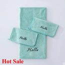Axyaa Coral Fleece Towel Bath Set - Solid Color, Simple Combination