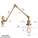 Axyaa Glass Arm Wall Lamp Retro Reading Light Black Gold Industrial Led Wall Fixture