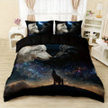 Axyaa Wolf Print Duvet Cover Set for Cozy Bedroom Decor