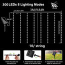 Axyaa Solar Fairy Curtain Lights for Outdoor Garden Wedding Party.