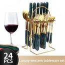 Axyaa 24-Piece Ceramic Tableware Set with Storage Rack Gift Box